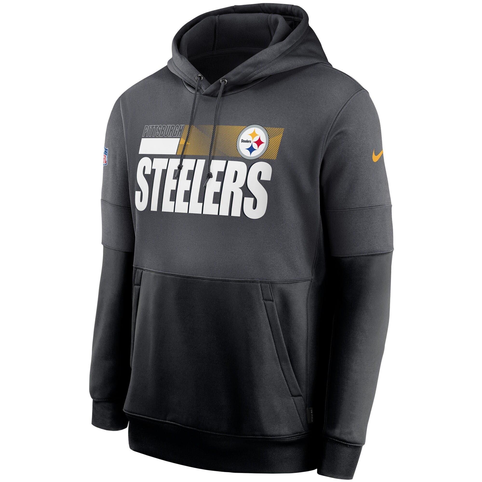 Nike Jumpers Pittsburgh Steelers Nike NFL TN Lockup Therma Hoodie Jumper - Anthracite