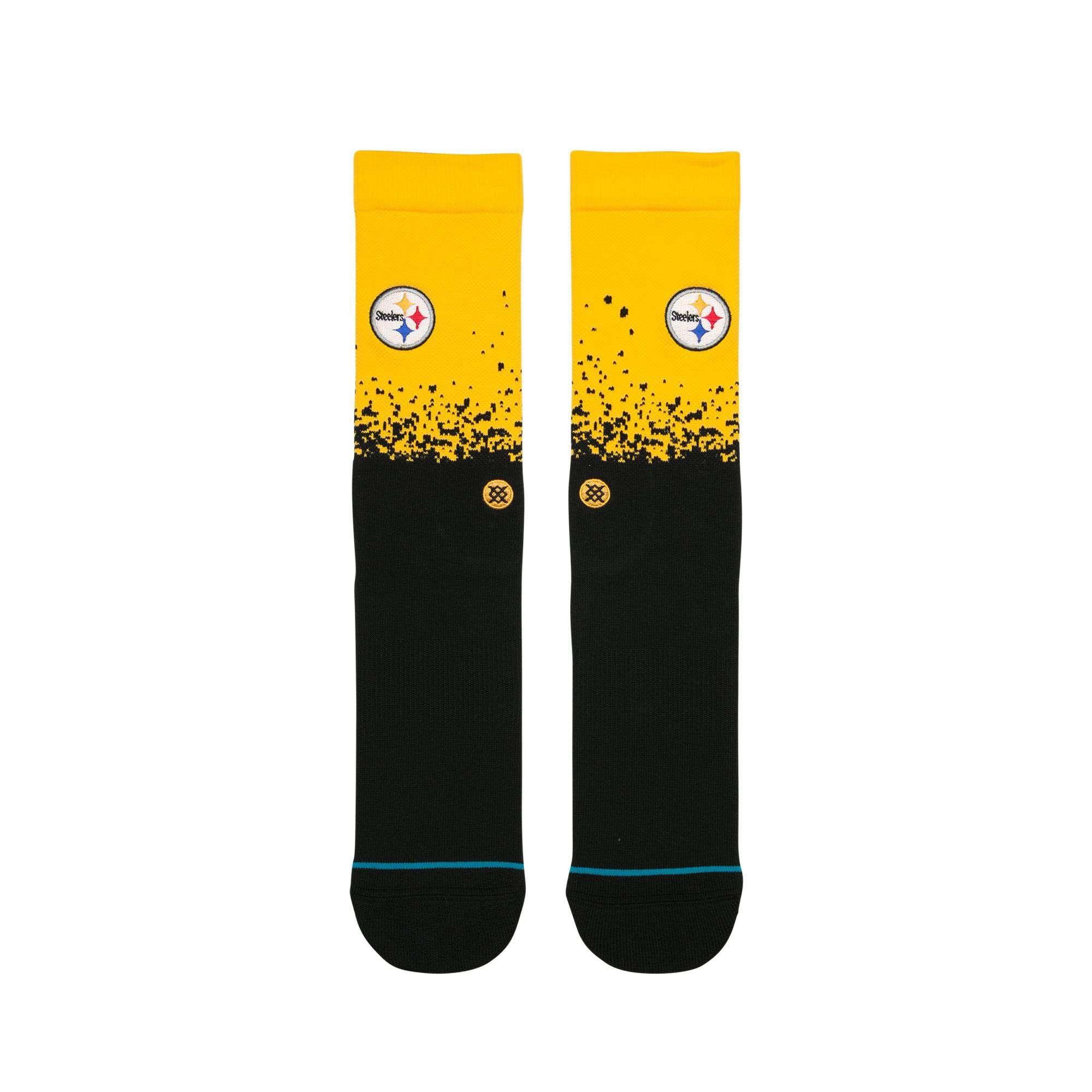Stance Socks Large (9-12 US) Pittsburgh Steelers Stance NFL Fade Crew Socks - Yellow