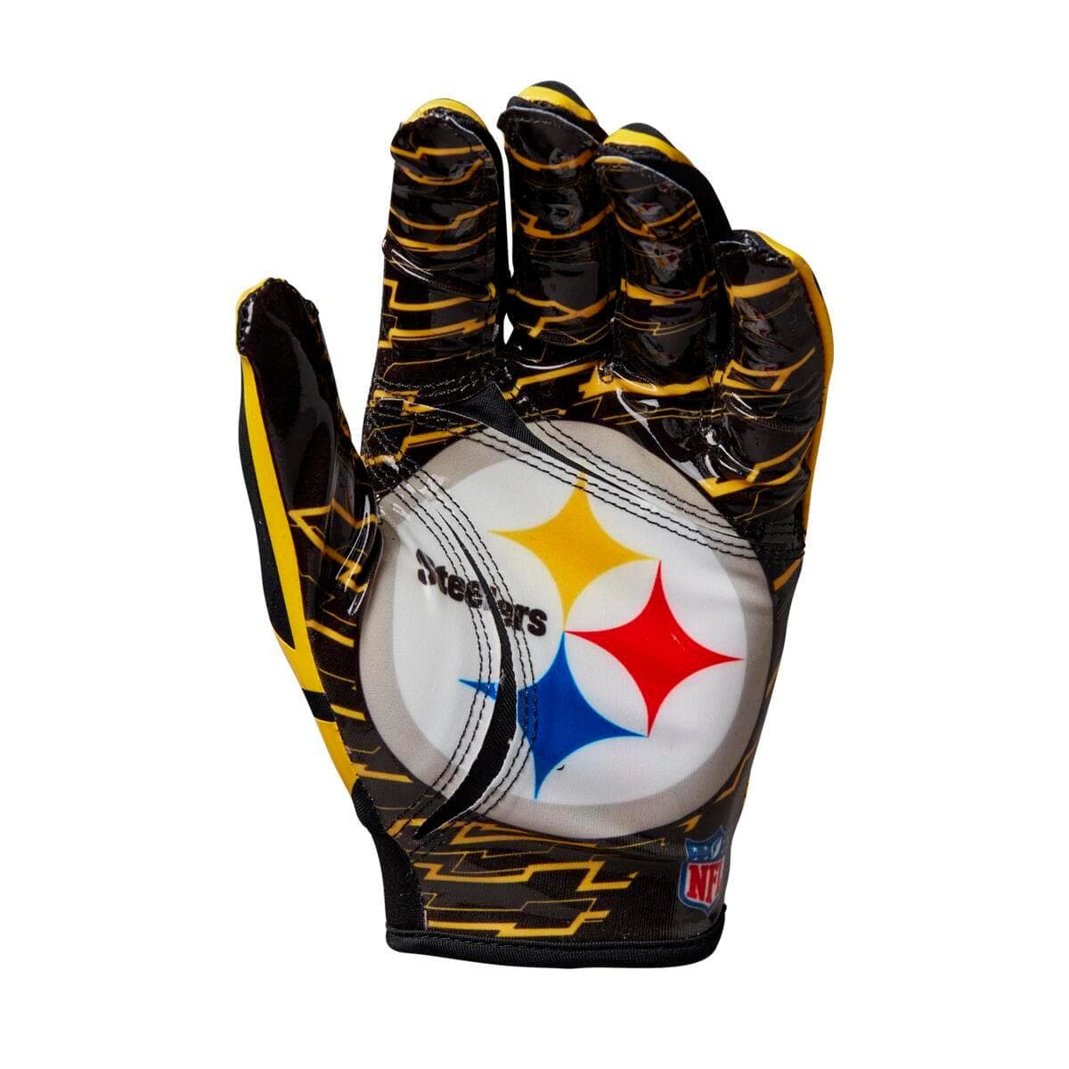 Wilson Sporting Goods Gloves Pittsburgh Steelers Wilson NFL Team Stretch Fit Receiver Gloves