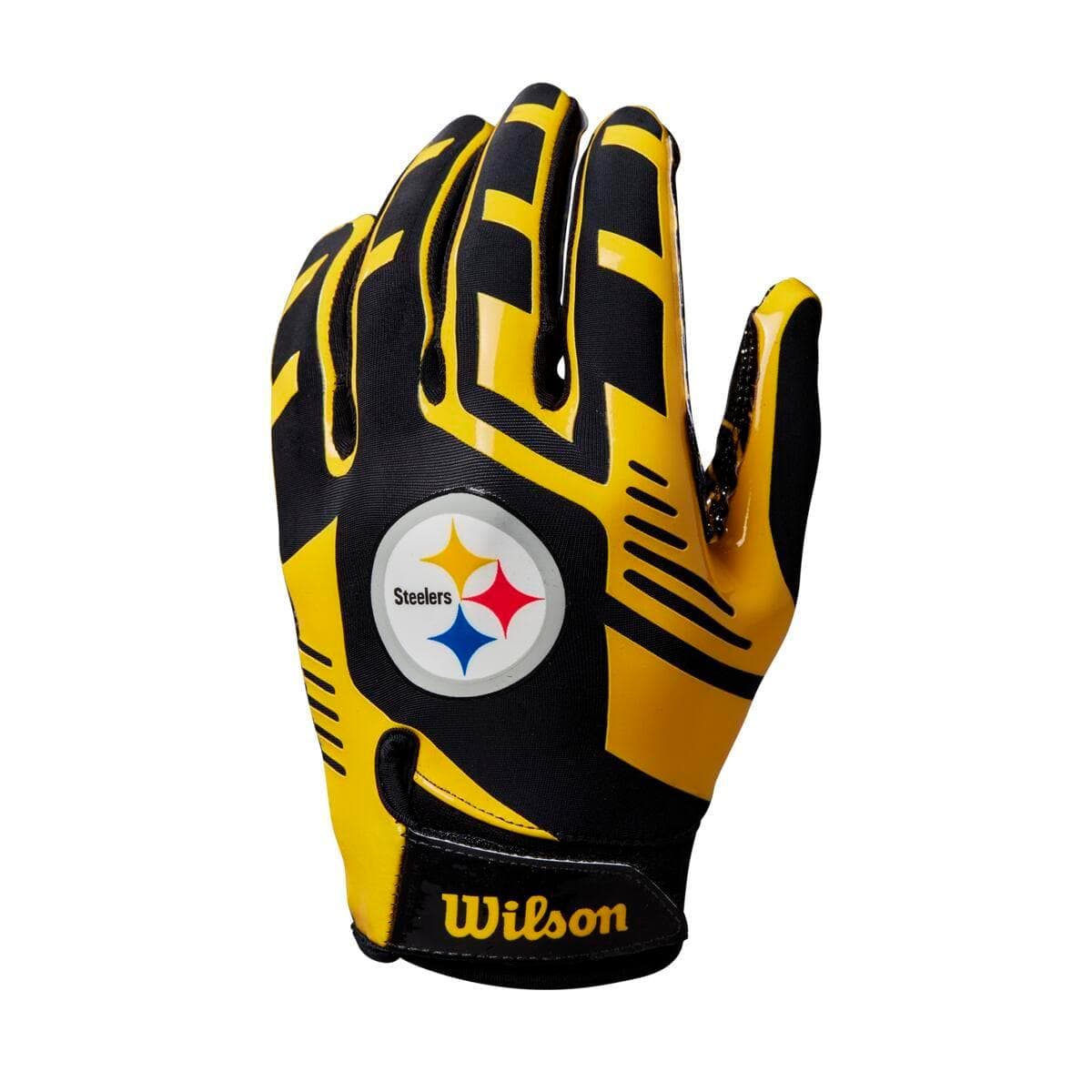 Wilson Sporting Goods Gloves Pittsburgh Steelers Wilson NFL Team Stretch Fit Receiver Gloves