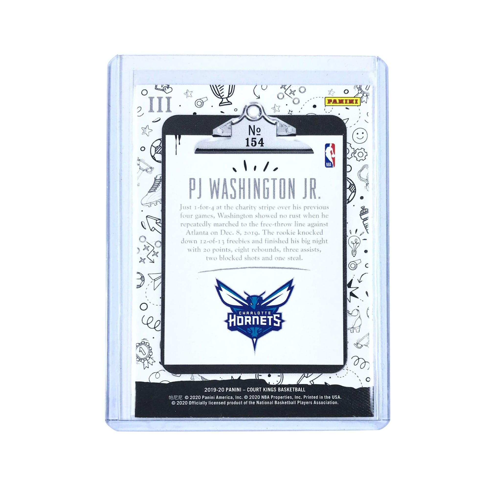 Panini Cards PJ Washington Jr Charlotte Hornets 2019-20 Panini Court Kings NBA Level III Rookie Card