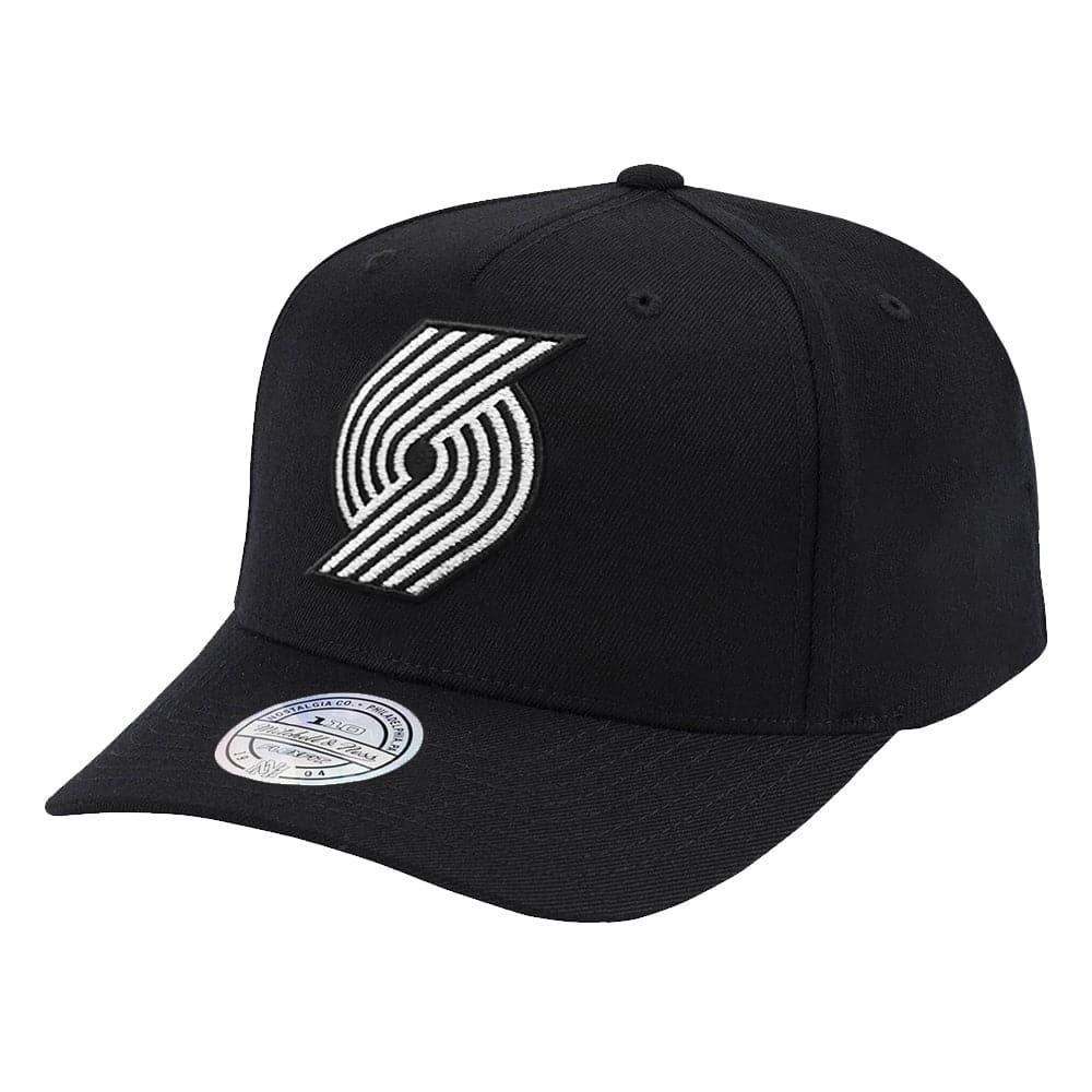 Mitchell And Ness Caps Portland Trail Blazers Mitchell & Ness NBA Black & White 110 Curve Snapback Hat