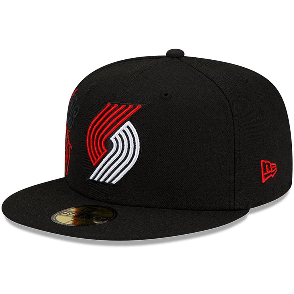 New Era Caps Portland Trail Blazers New Era NBA 21-22 Back Half 59FIFTY Fitted Hat - Black
