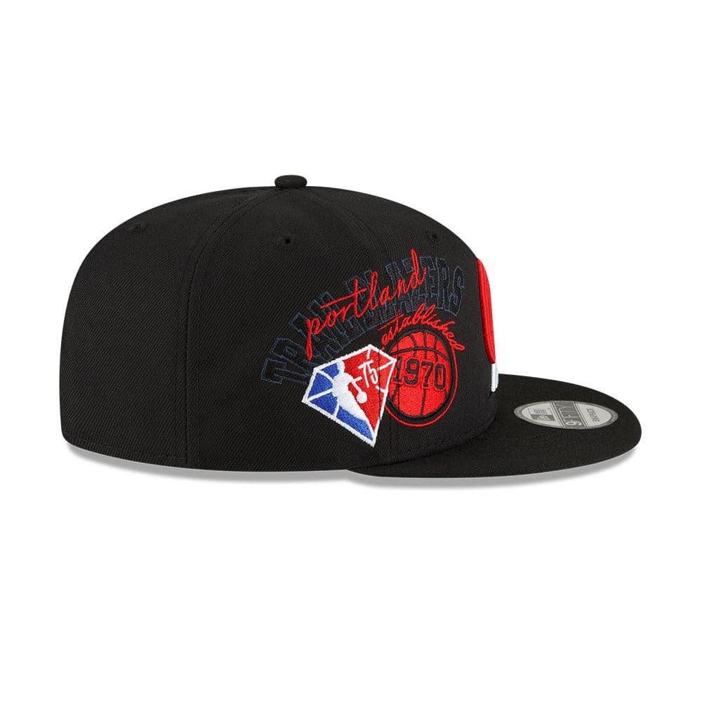 New Era Caps Portland Trail Blazers New Era NBA 21-22 Back Half 9FIFTY Snapback Hat - Black