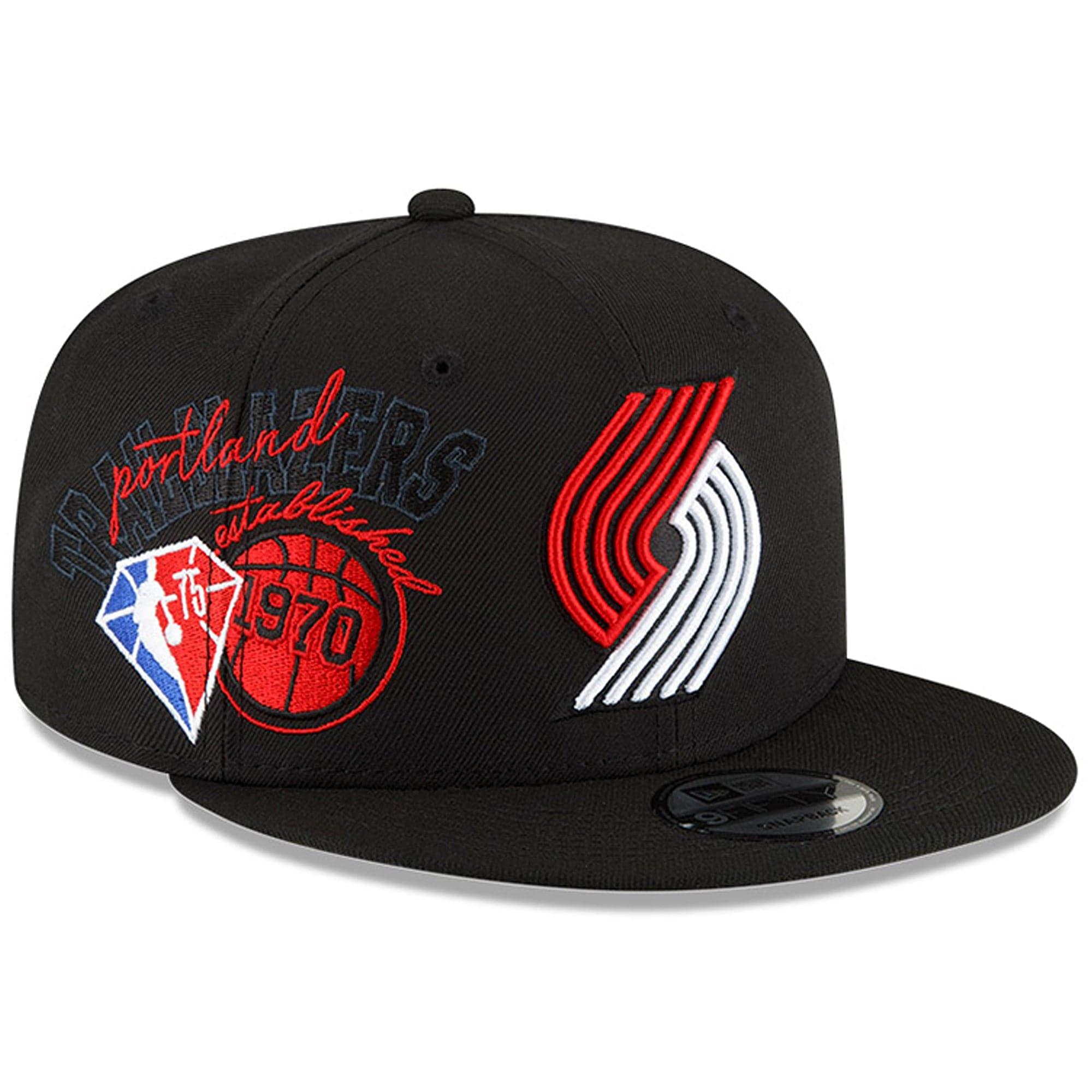 New Era Caps Portland Trail Blazers New Era NBA 21-22 Back Half 9FIFTY Snapback Hat - Black
