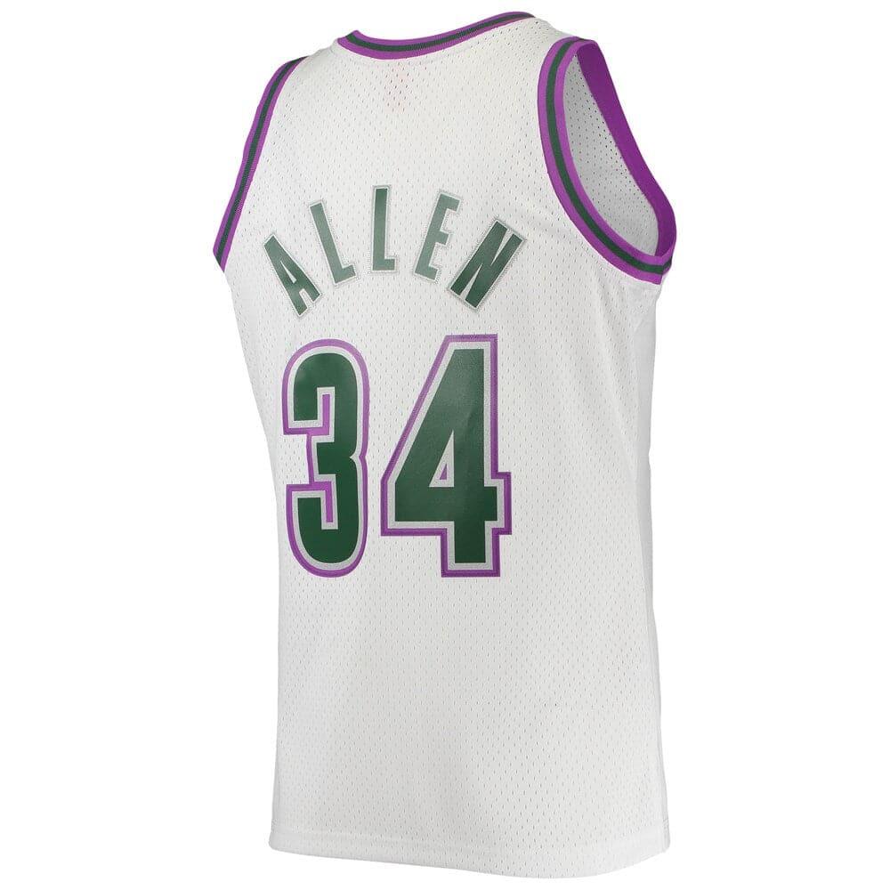 Mitchell And Ness Jerseys Ray Allen Milwaukee Bucks Mitchell & Ness NBA 96-97 Swingman Jersey - White