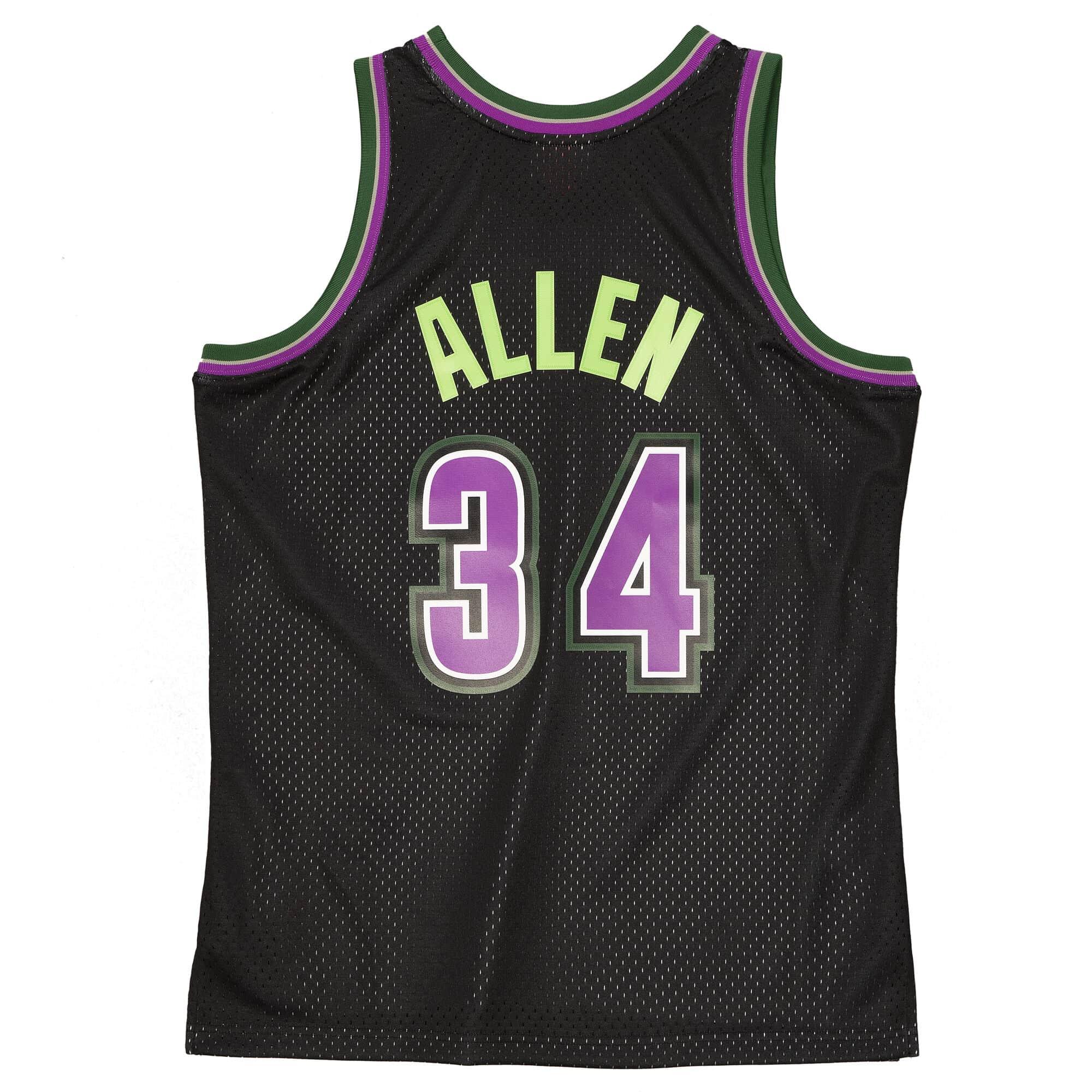 Mitchell And Ness Jerseys Ray Allen Milwaukee Bucks Mitchell & Ness NBA Reload 2.0 96-97 Swingman Jersey - Black
