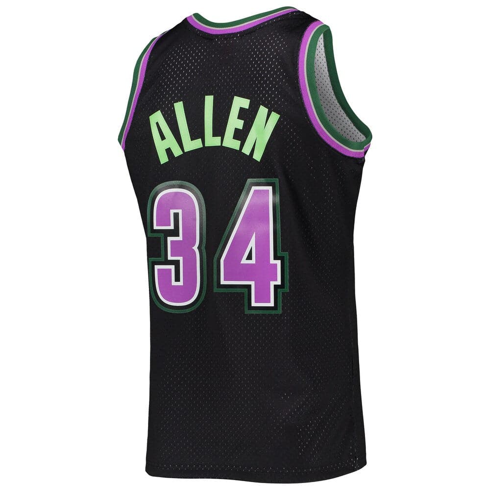 Mitchell And Ness Jerseys Ray Allen Milwaukee Bucks Mitchell & Ness NBA Reload 2.0 96-97 Swingman Jersey - Black