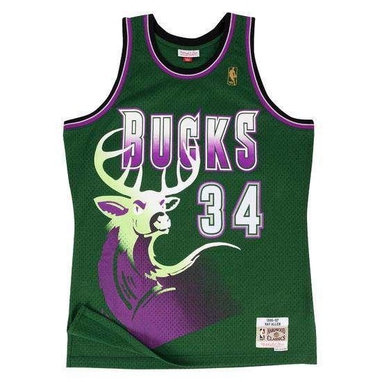 Mitchell And Ness Jerseys Ray Allen Milwaukee Bucks Mitchell & Ness NBA Swingman Jersey - Geen