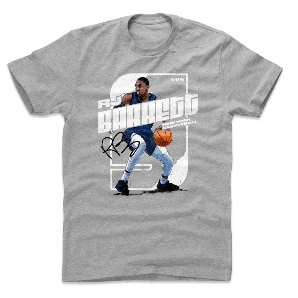 500 Level T-Shirts RJ Barett New York Knicks 500 Level NBA Stretch T-Shirt - Gray