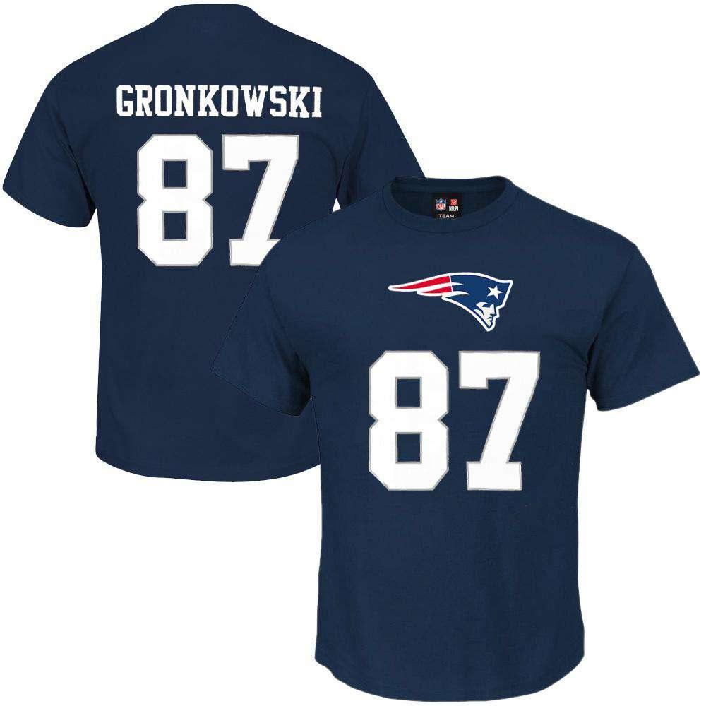 NFL Team Apparel T-Shirts Rob Gronkowski New England Patriots NFL PA Player T-Shirt - Navy