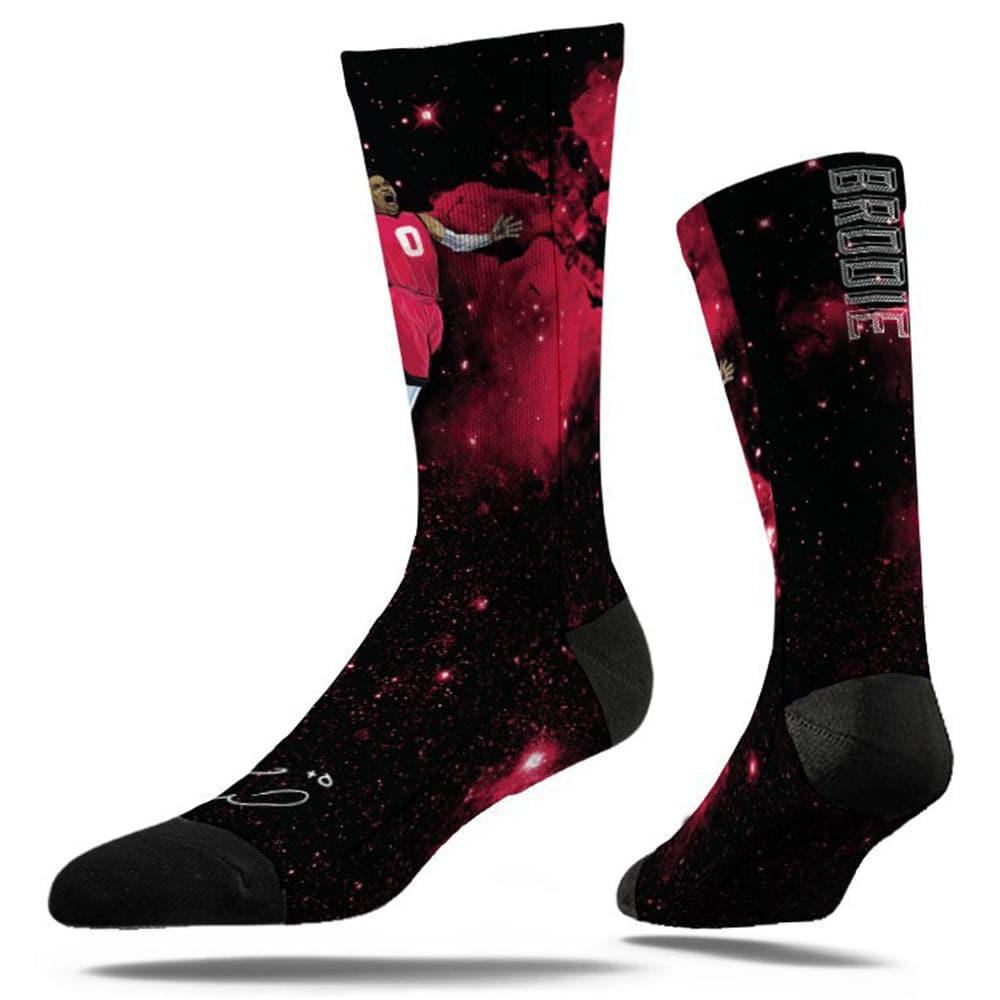 Strideline Socks M/L (8-12 US) Russell Westbrook Washington Wizards Strideline NBA Galaxy Premium Crew Socks - Black
