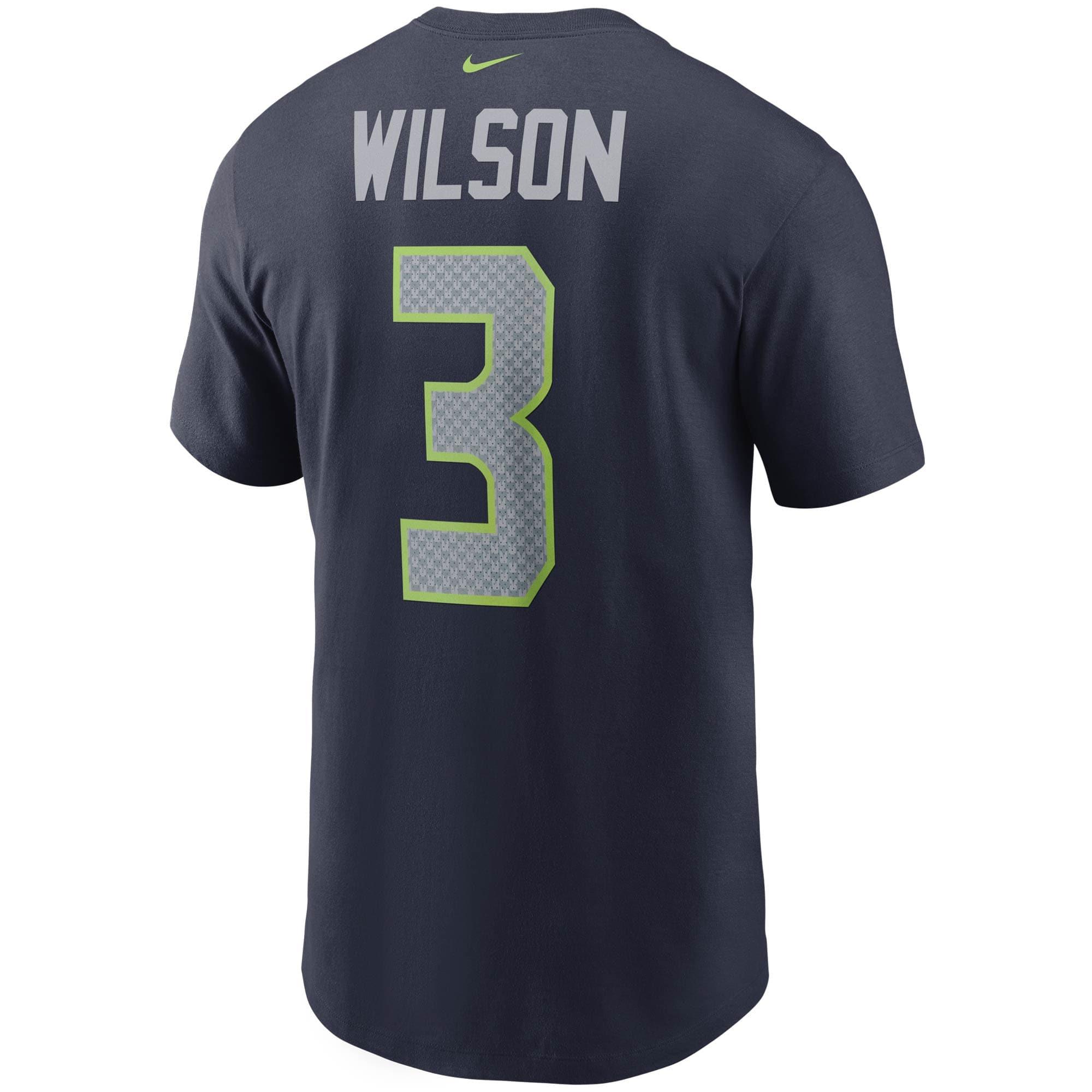 Nike T-Shirts Russell Wilson Seattle Seahawks Nike NFL Player Essential T-Shirt - Navy