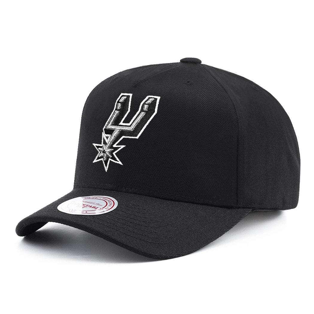 Mitchell And Ness Caps San Antonio Spurs Mitchell & Ness NBA 110 Logo Curve Snapback Hat - Black