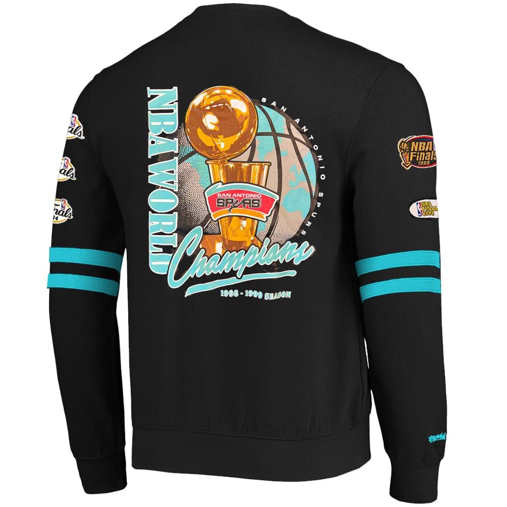 Mitchell And Ness Jumpers San Antonio Spurs Mitchell & Ness NBA All Over 2.0 Crew Jumper - Teal