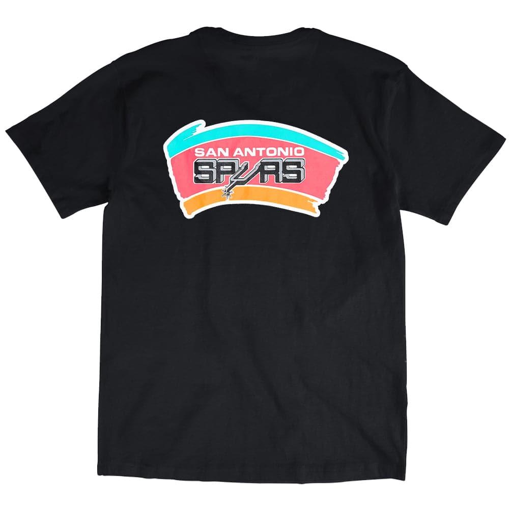 Mitchell And Ness T-Shirts San Antonio Spurs Mitchell & Ness NBA HWC Retro Repeat T-Shirt - Black