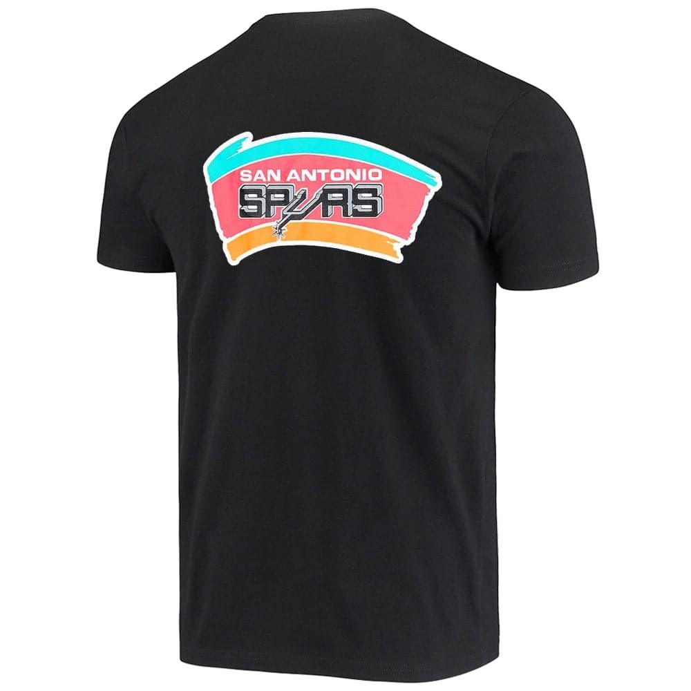 Mitchell And Ness T-Shirts San Antonio Spurs Mitchell & Ness NBA HWC Retro Repeat T-Shirt - Black