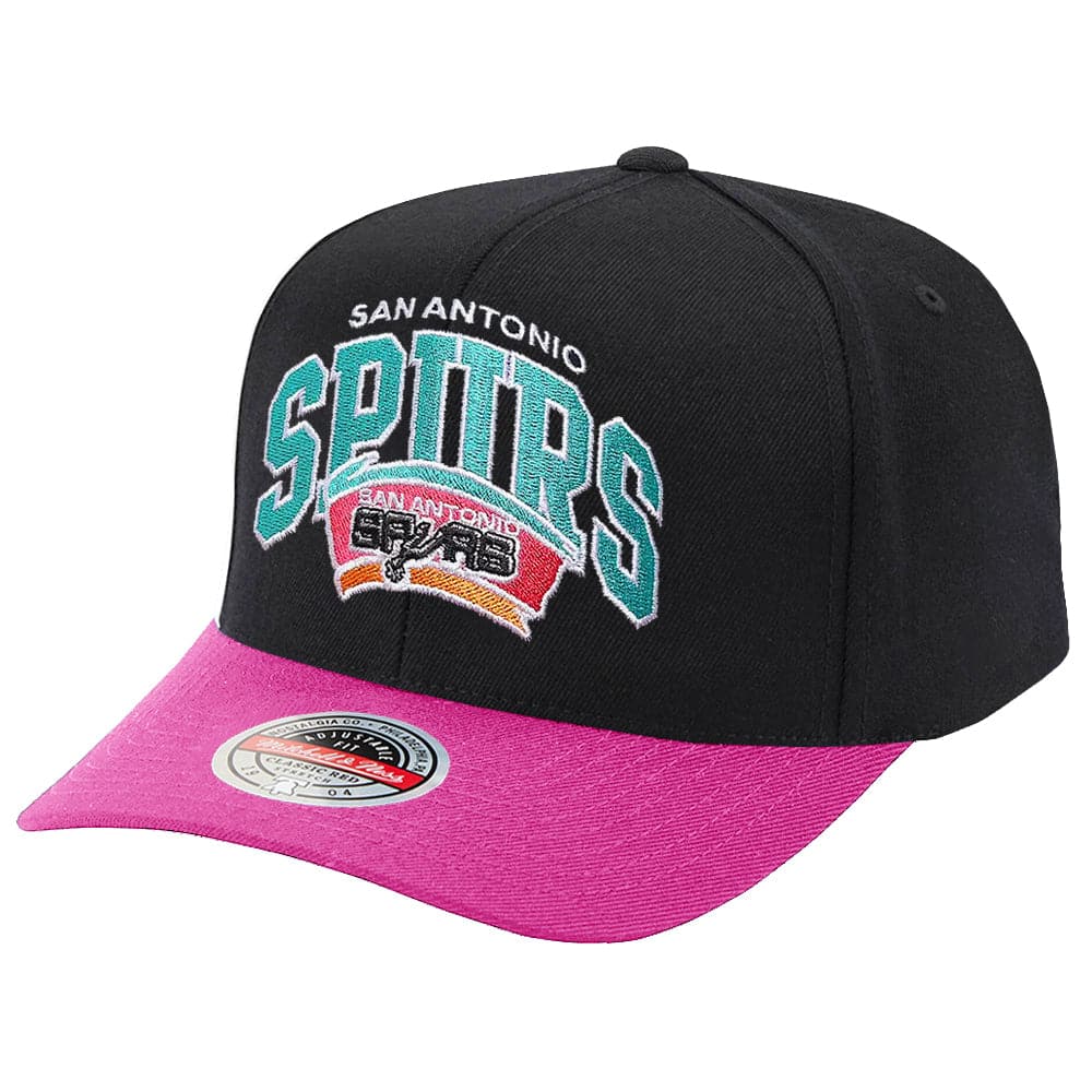 Mitchell And Ness Caps San Antonio Spurs Mitchell & Ness NBA HWC Team Arch Pro Crown Snapback Hat - Black