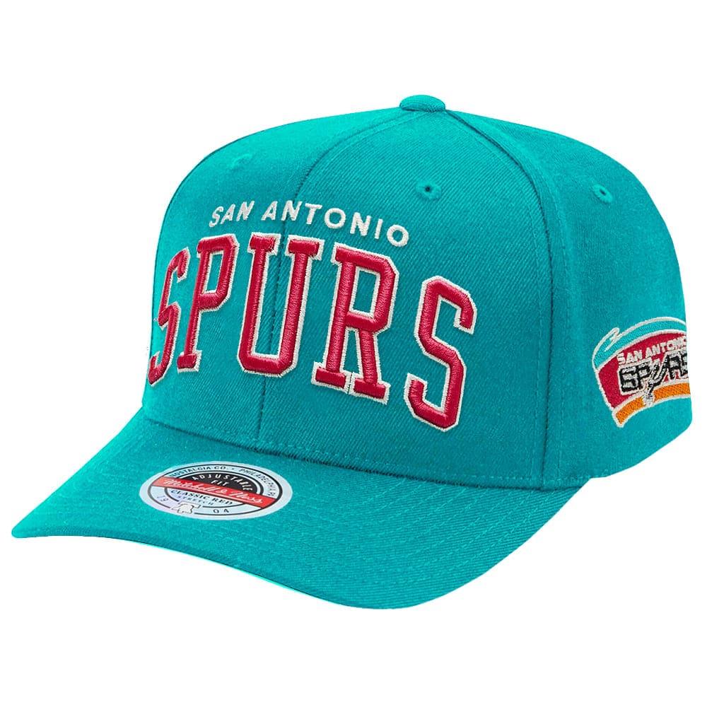 Mitchell And Ness Caps San Antonio Spurs Mitchell & Ness NBA Iconic Classic Red Curve Snapback Hat - Teal