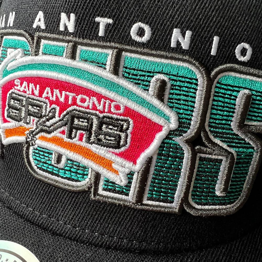 Mitchell And Ness Caps San Antonio Spurs Mitchell & Ness NBA Linear Classic Red Snapback Hat - Black