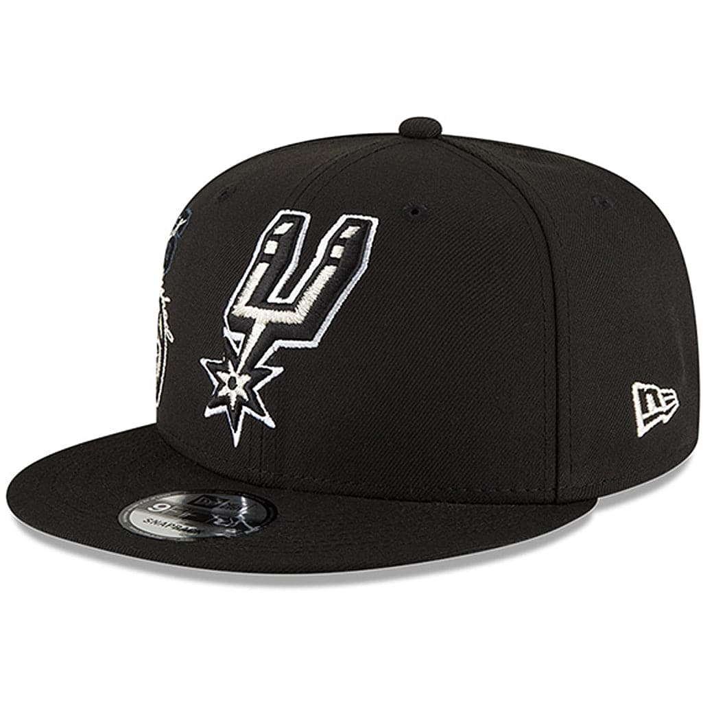 New Era Caps San Antonio Spurs New Era NBA 21-22 Back Half 9FIFTY Snapback Hat - Black