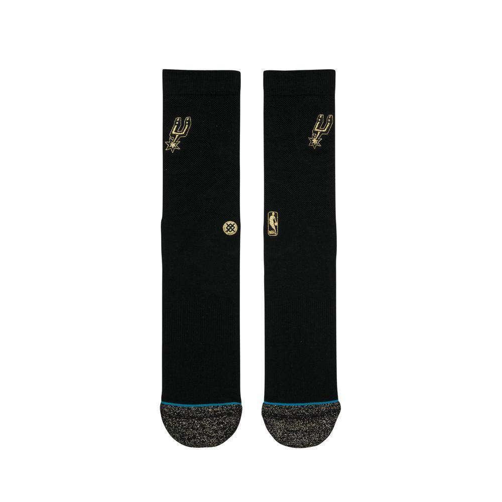 Stance Socks Large (9-12 US) San Antonio Spurs Stance NBA Gold Trophy Crew Socks - Black