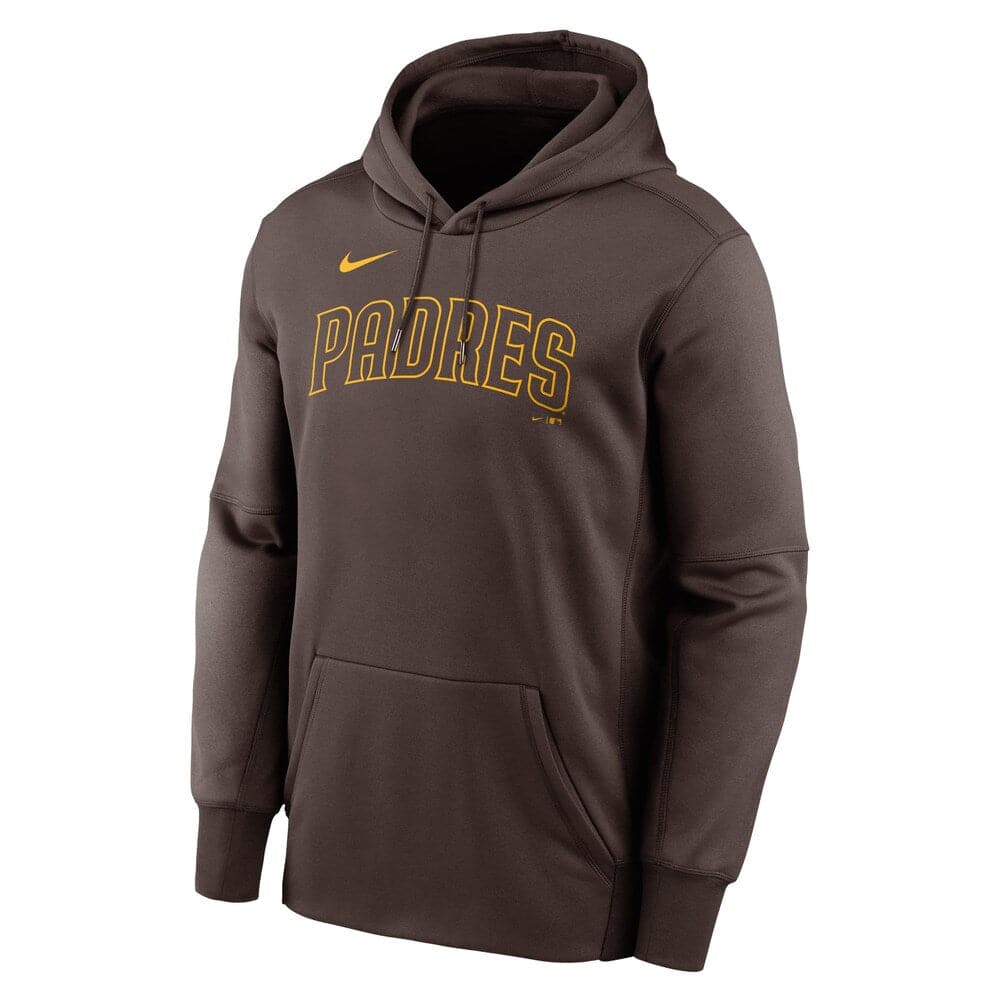 Nike Jumpers San Diego Padres Nike MLB Wordmark Therma Hoodie Jumper - Brown