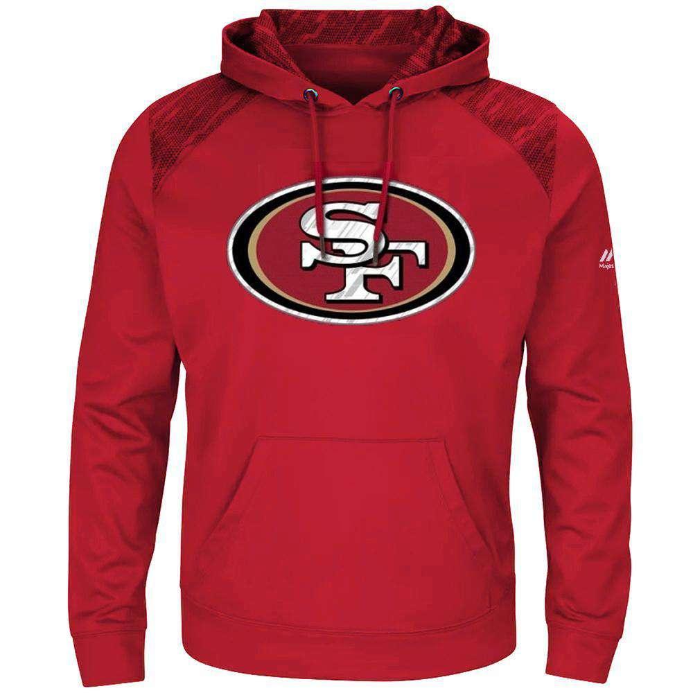 Majestic Athletic Jumpers San Francisco 49ers Majestic NFL Armor Performance Hoodie Jumper - Red