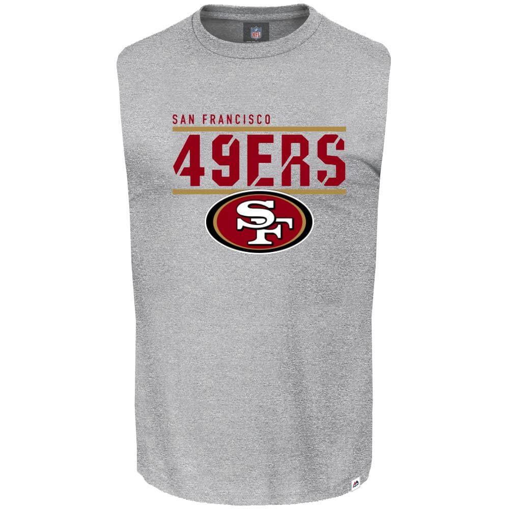 Majestic Athletic T-Shirts San Francisco 49ers Majestic NFL Team Flex Sleeveless Muscle T-Shirt - Grey