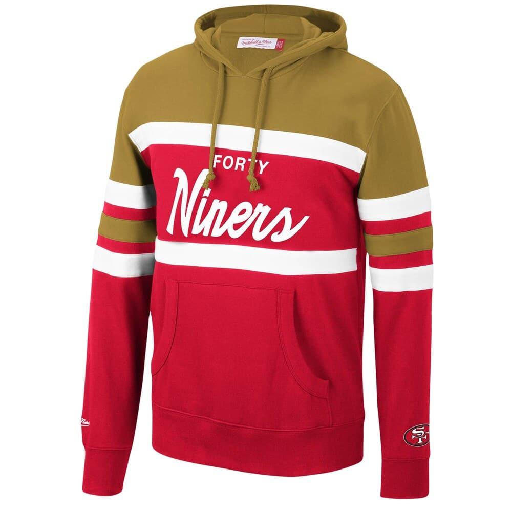 Mitchell And Ness Jumpers San Francisco 49ers Mitchell & Ness NFL Head Coach Premium Hoodie Jumper - Red