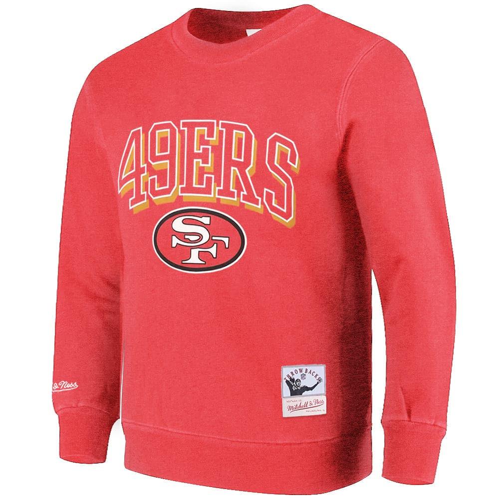 Mitchell And Ness Jumpers San Francisco 49ers Mitchell & Ness NFL Keyline Vintage Crew Jumper - Faded Red