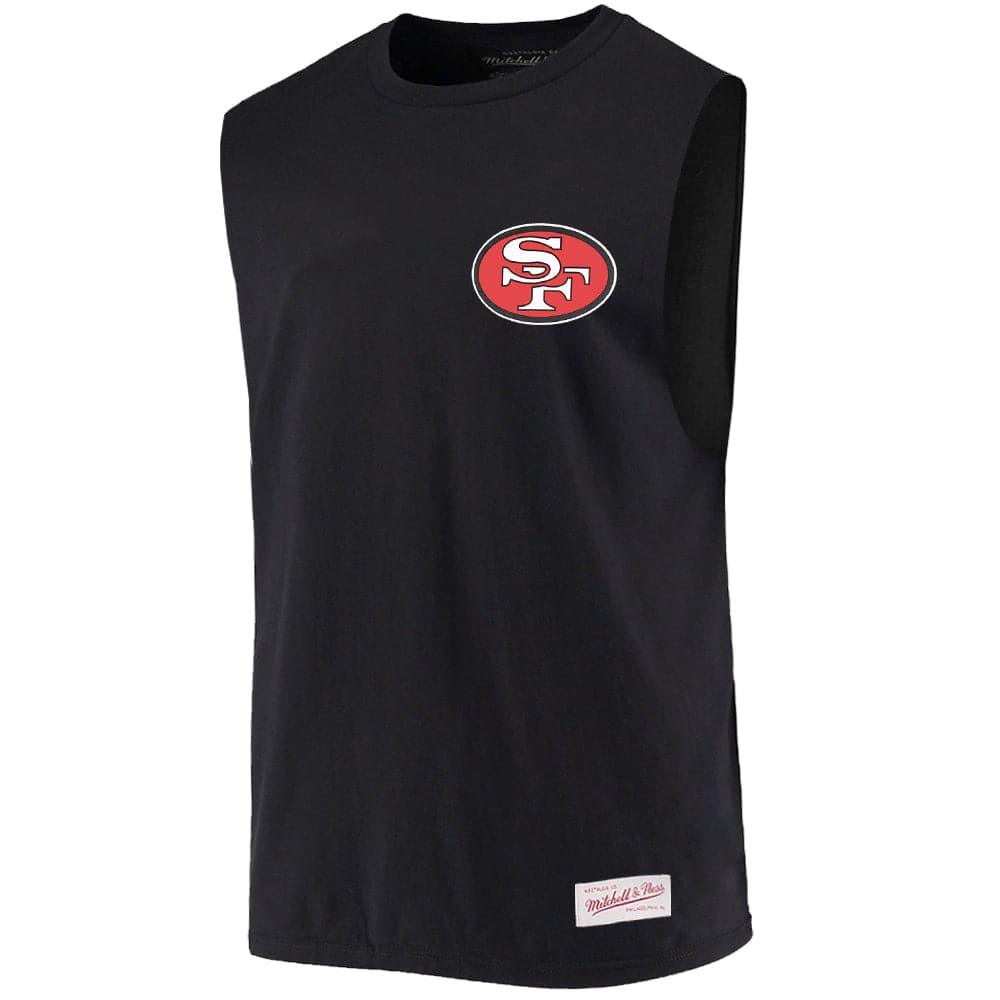 Mitchell And Ness T-Shirts San Francisco 49ers Mitchell & Ness NFL Retro Repeat Muscle T-Shirt - Black