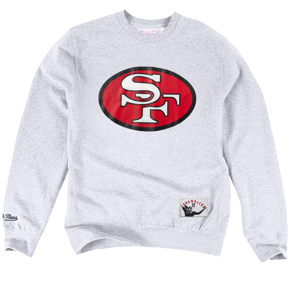 Mitchell And Ness Jumpers San Francisco 49ers Mitchell & Ness NFL Throwback Logo Crew Jumper - White Marle