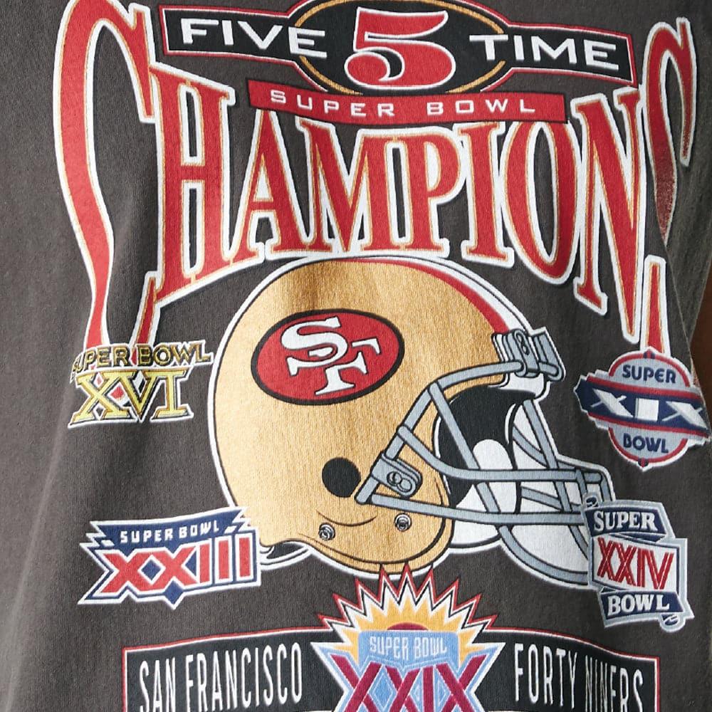 Mitchell And Ness T-Shirts San Francisco 49ers Mitchell & Ness NFL Washed Champs Vintage T-Shirt - Faded Black