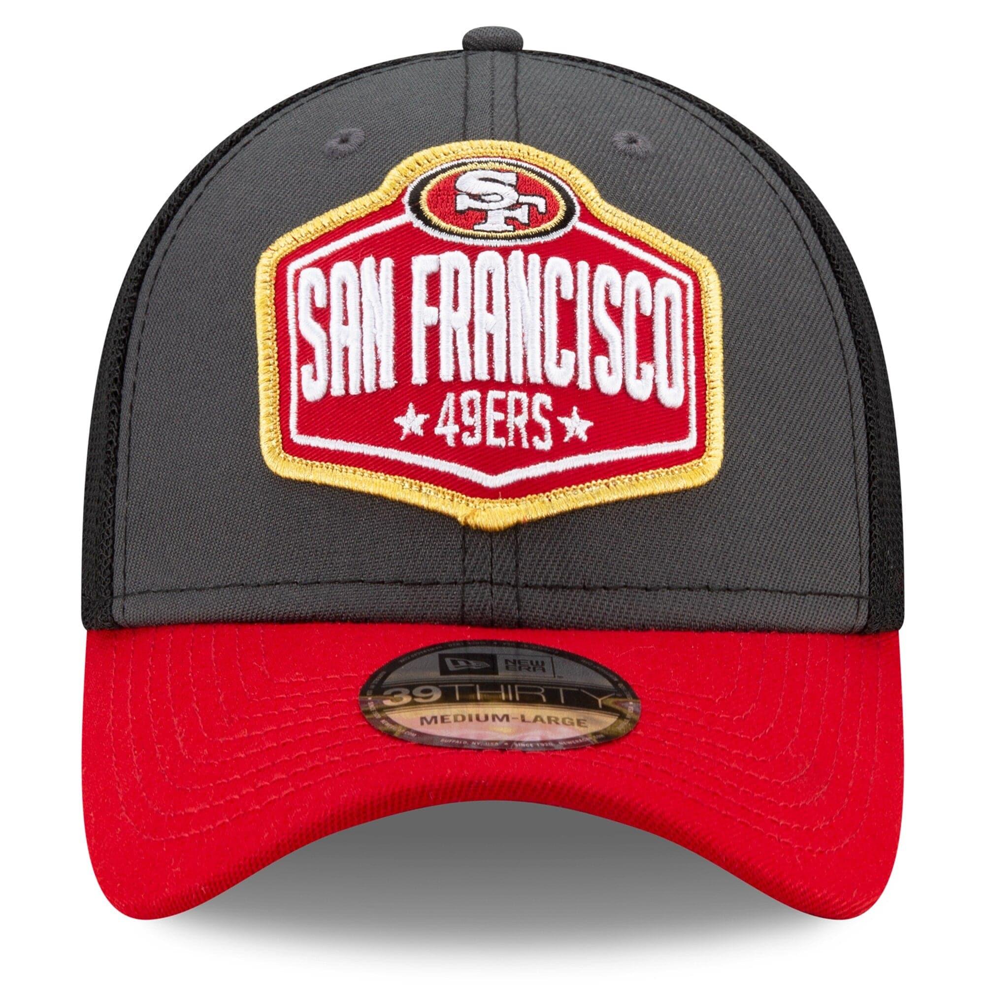New Era Caps San Francisco 49ers New Era 2021 NFL Draft 39THIRTY Flex Fit Curve Hat - Graphite