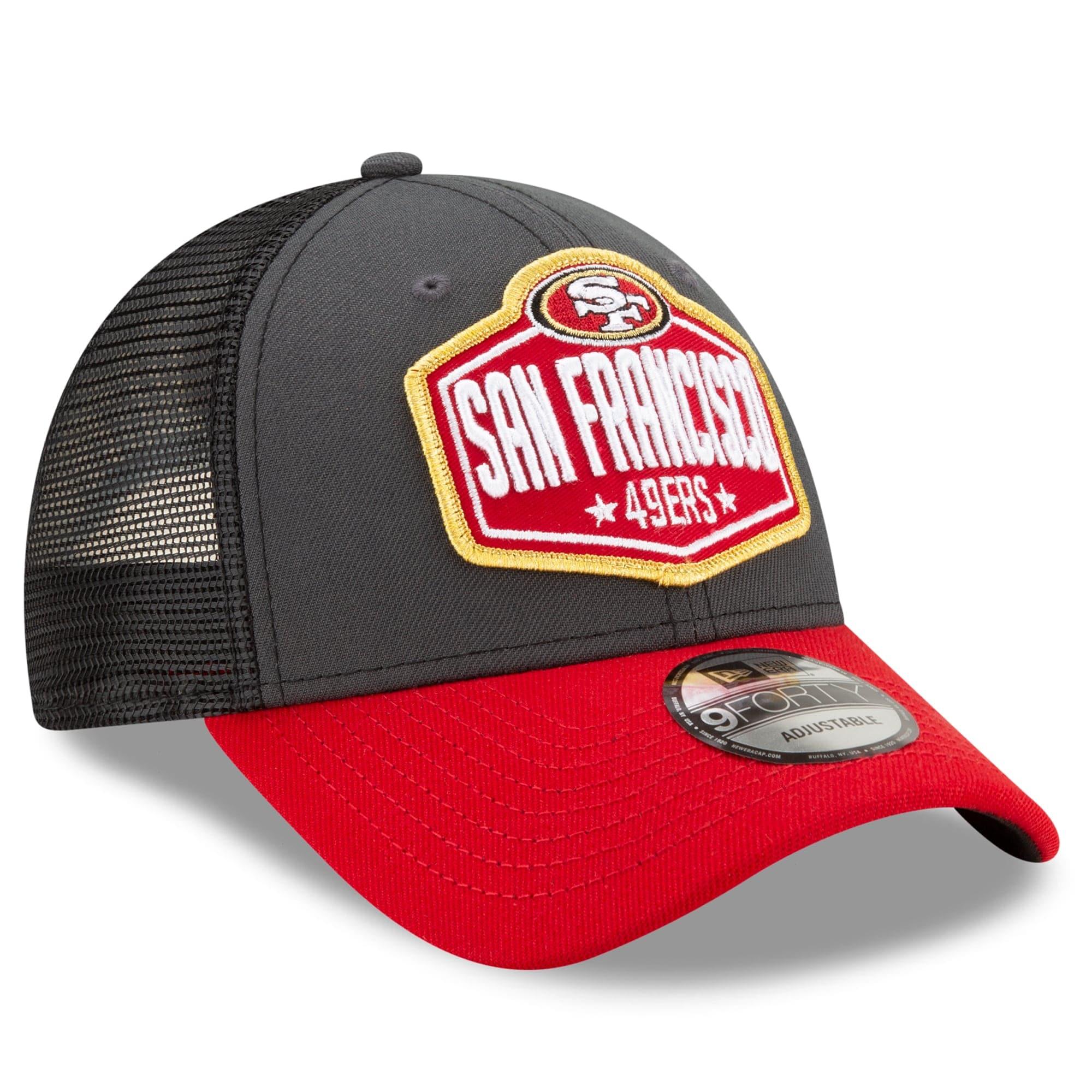 New Era Caps San Francisco 49ers New Era 2021 NFL Draft 9FORTY Snapback Curve Hat - Graphite