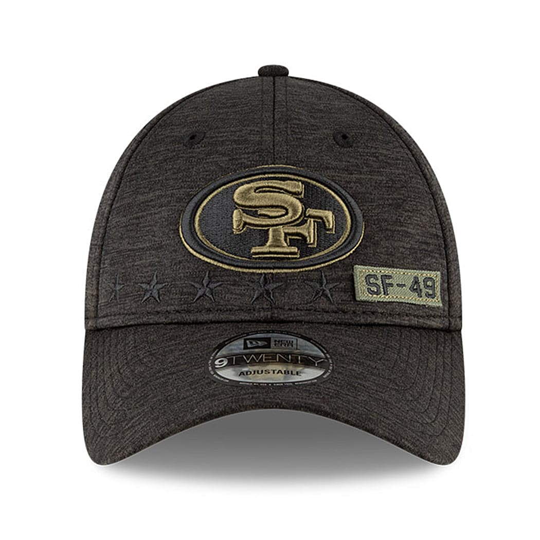 New Era Caps San Francisco 49ers New Era NFL 2020 Salute To Service 9TWENTY Curve Hat - Black