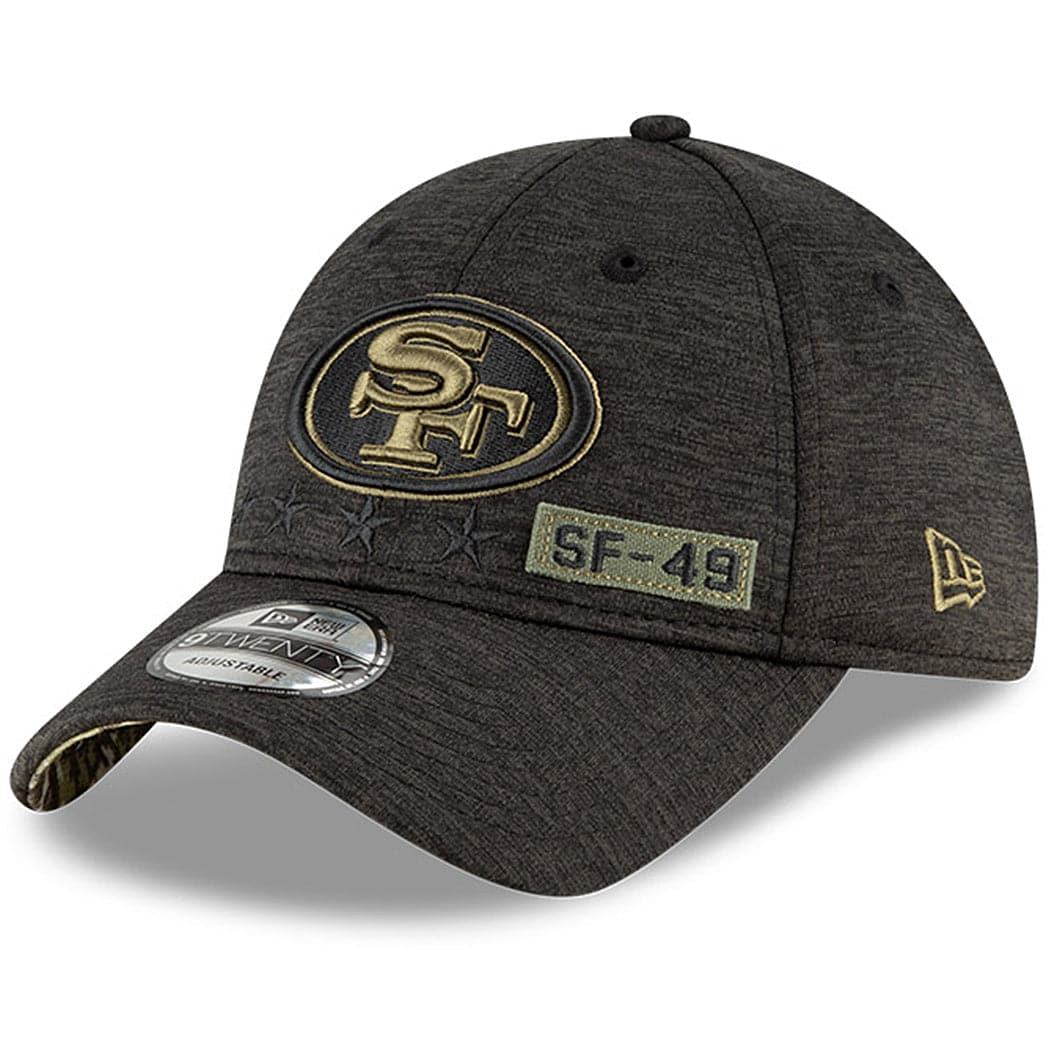 New Era Caps San Francisco 49ers New Era NFL 2020 Salute To Service 9TWENTY Curve Hat - Black