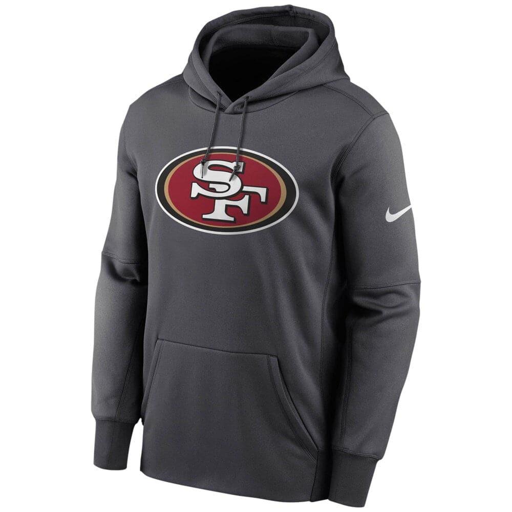 Nike Jumpers San Francisco 49ers Nike NFL Prime Logo Therma Hoodie Jumper - Anthracite