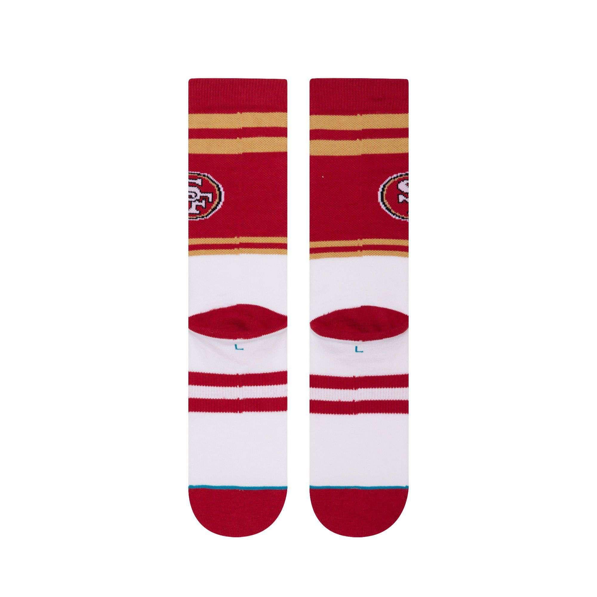 Stance Socks Large (9-12 US) San Francisco 49ers Stance NFL Logo Stripe Crew Socks - Red