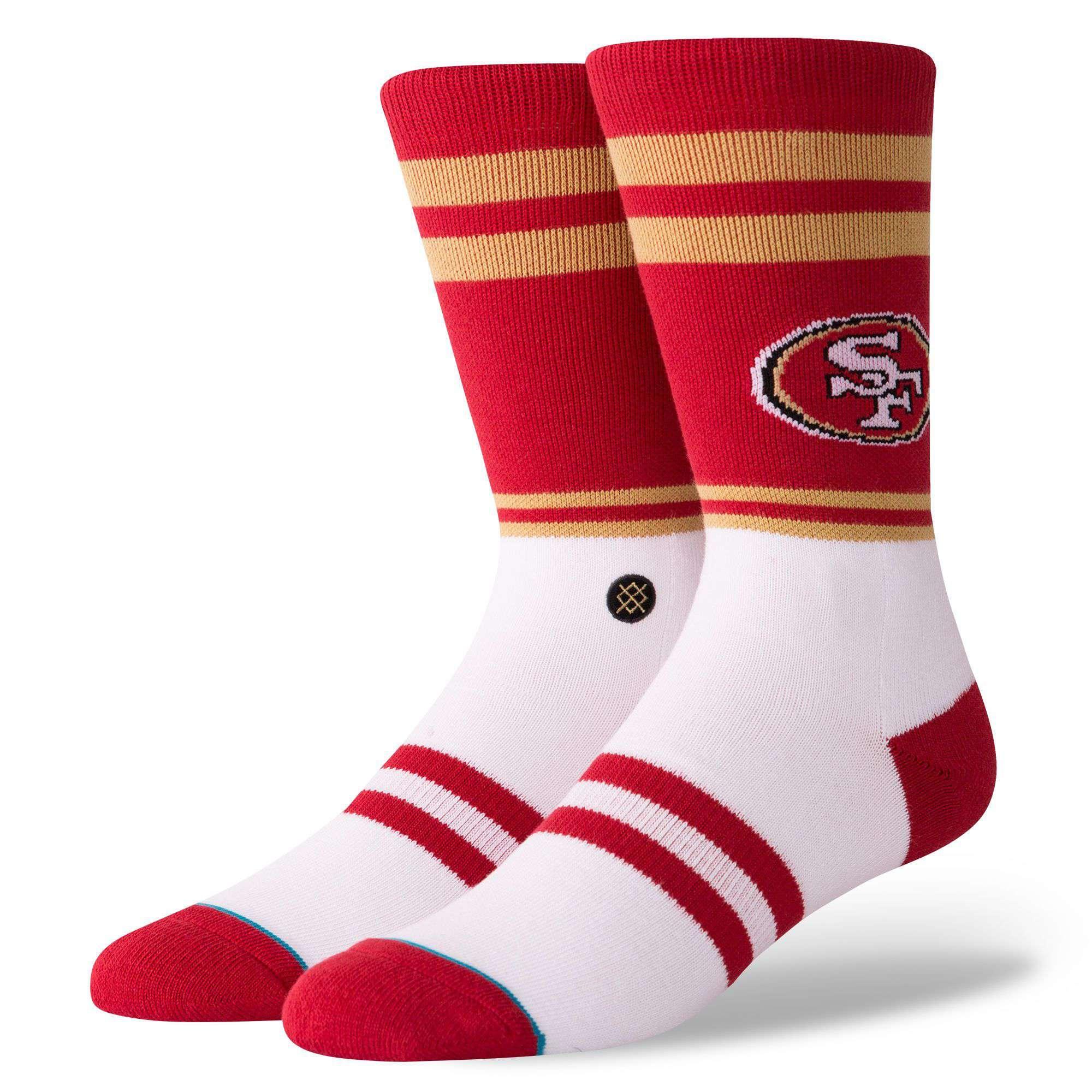 Stance Socks Large (9-12 US) San Francisco 49ers Stance NFL Logo Stripe Crew Socks - Red