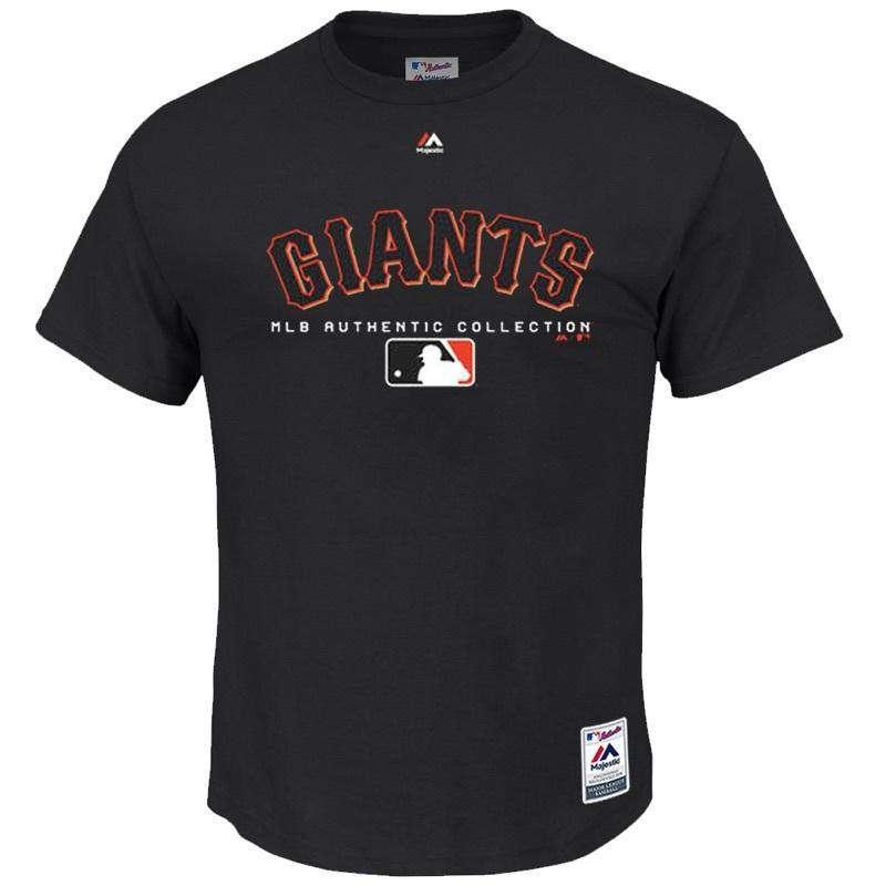 Majestic Athletic T-Shirts S San Francisco Giants Majestic MLB Authentic Team Drive T-Shirt - Black