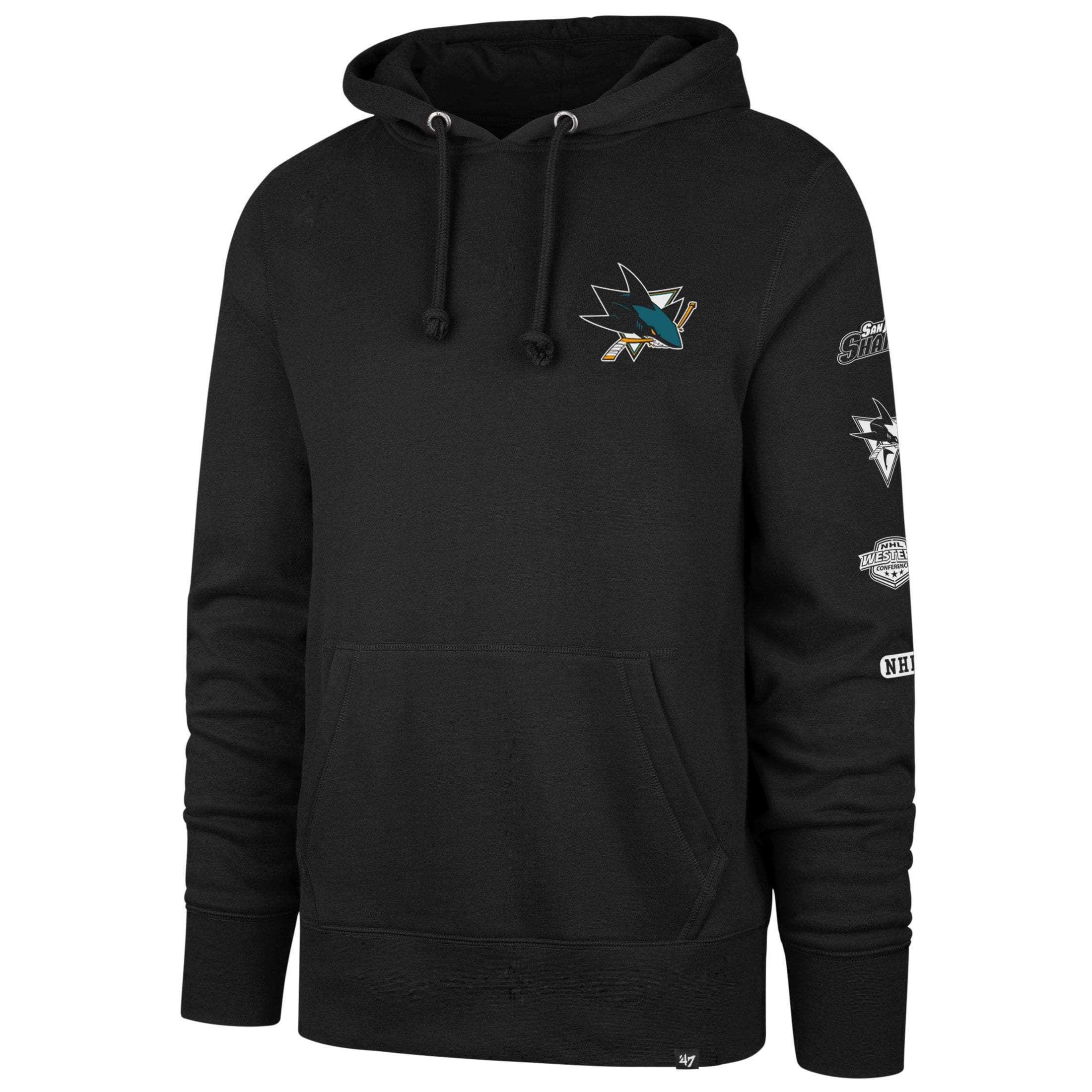 47 Brand Jumpers San Jose Sharks '47 NHL Rundown Headline Hoodie Jumper - Black