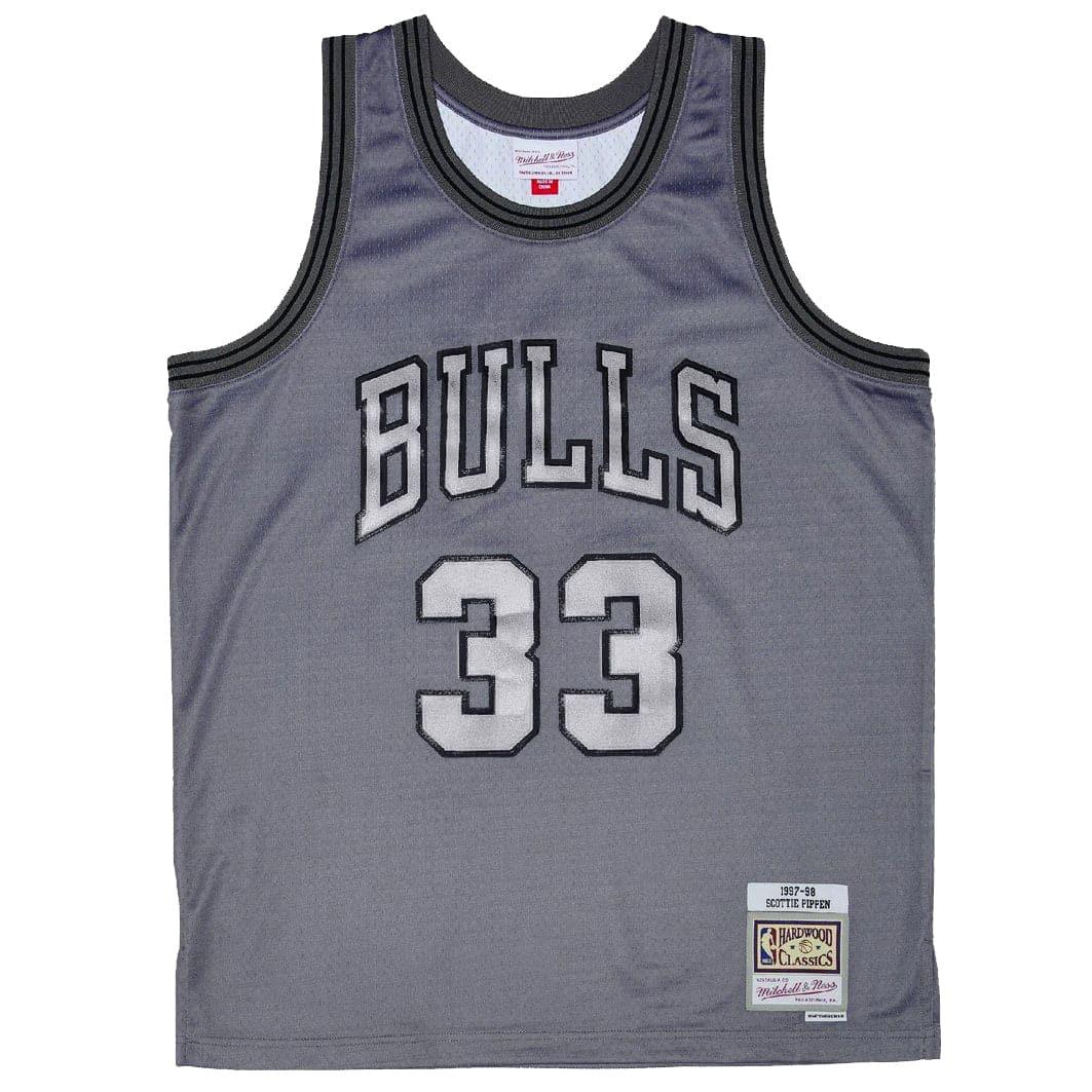Mitchell And Ness Jerseys Scottie Pippen Chicago Bulls Mitchell & Ness NBA Metal Works Swingman Jersey - Grey
