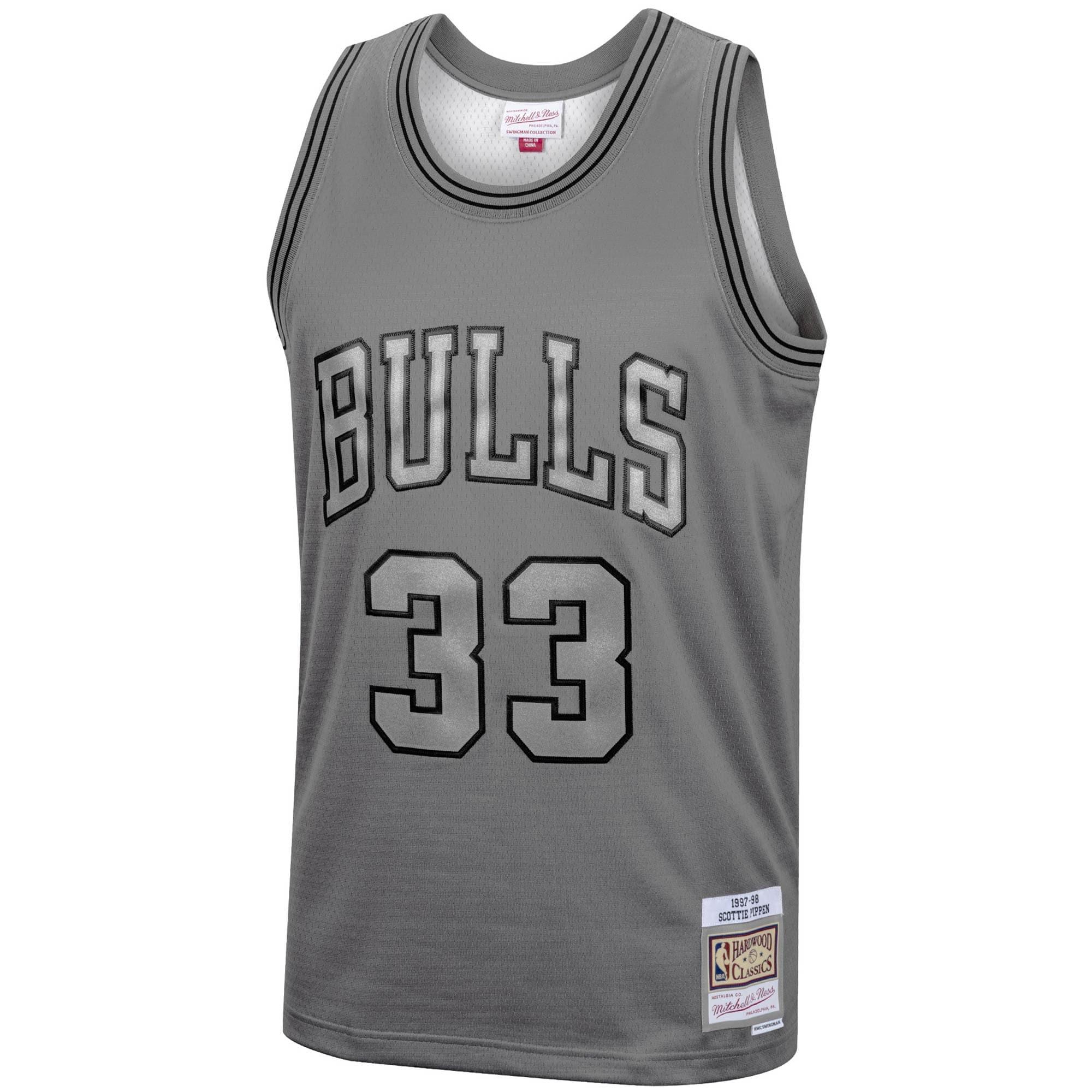 Mitchell And Ness Jerseys Scottie Pippen Chicago Bulls Mitchell & Ness NBA Metal Works Swingman Jersey - Grey