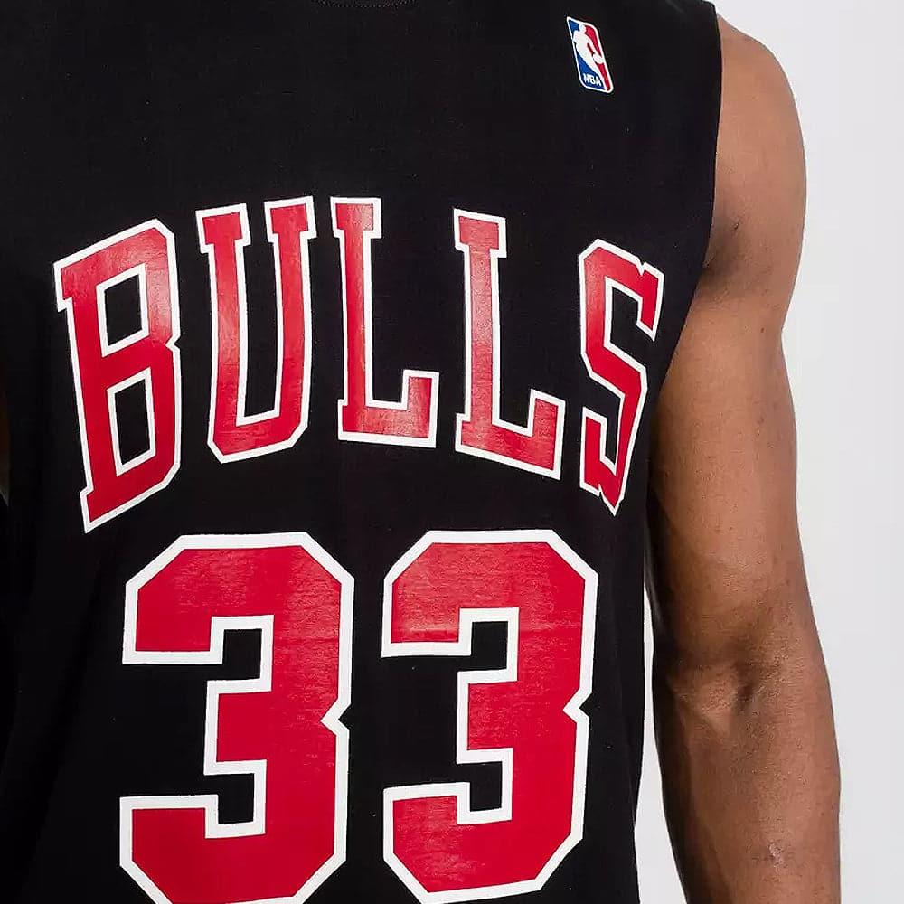 Mitchell And Ness T-Shirts Scottie Pippen Chicago Bulls Mitchell & Ness NBA Name Number Muscle T-Shirt - Black