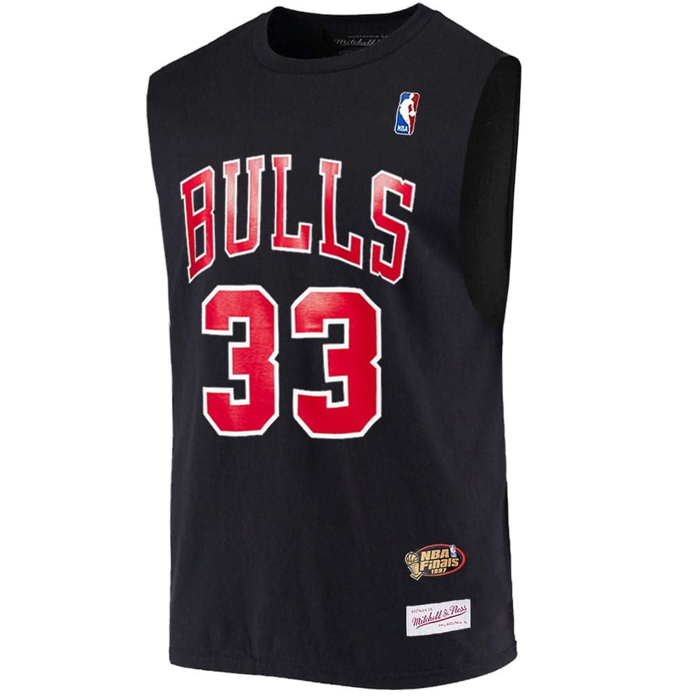 Mitchell And Ness T-Shirts Scottie Pippen Chicago Bulls Mitchell & Ness NBA Name Number Muscle T-Shirt - Black