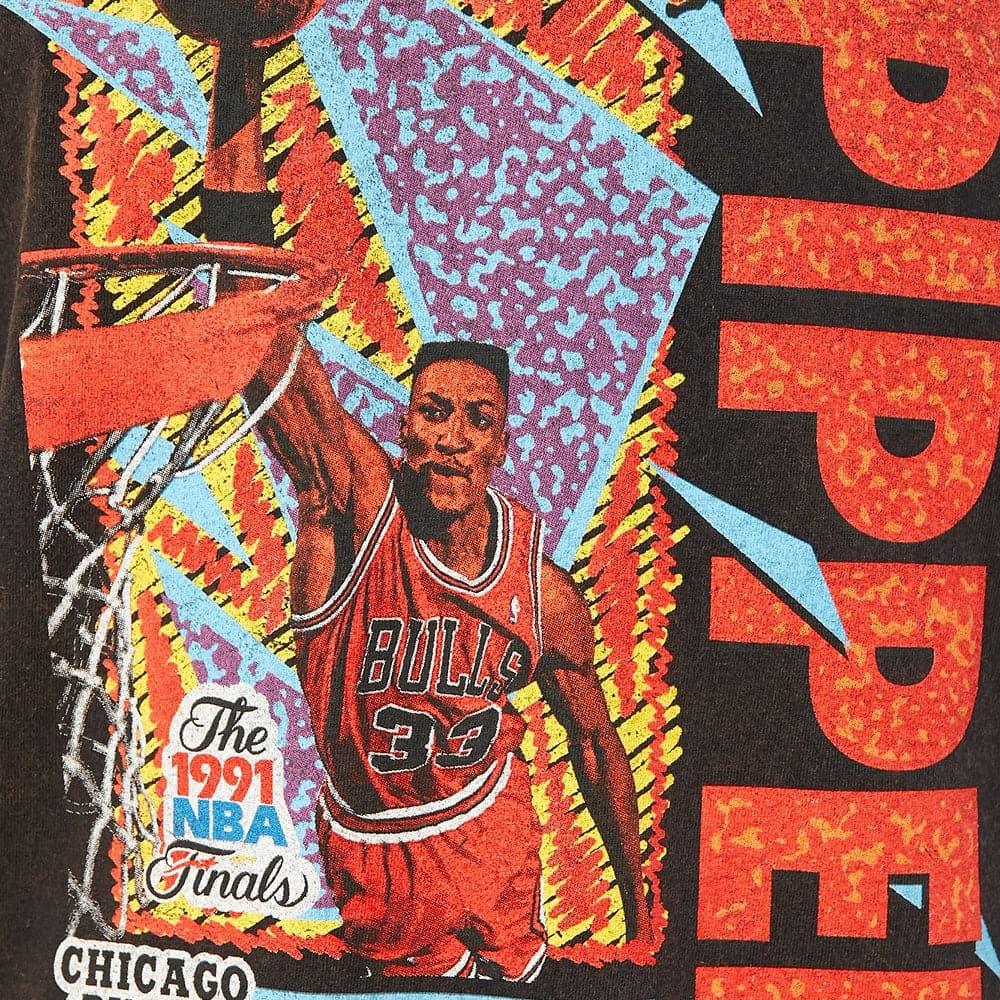 Mitchell And Ness T-Shirts Scottie Pippen Chicago Bulls Mitchell & Ness NBA Vintage Retro Player Muscle T-Shirt - Black
