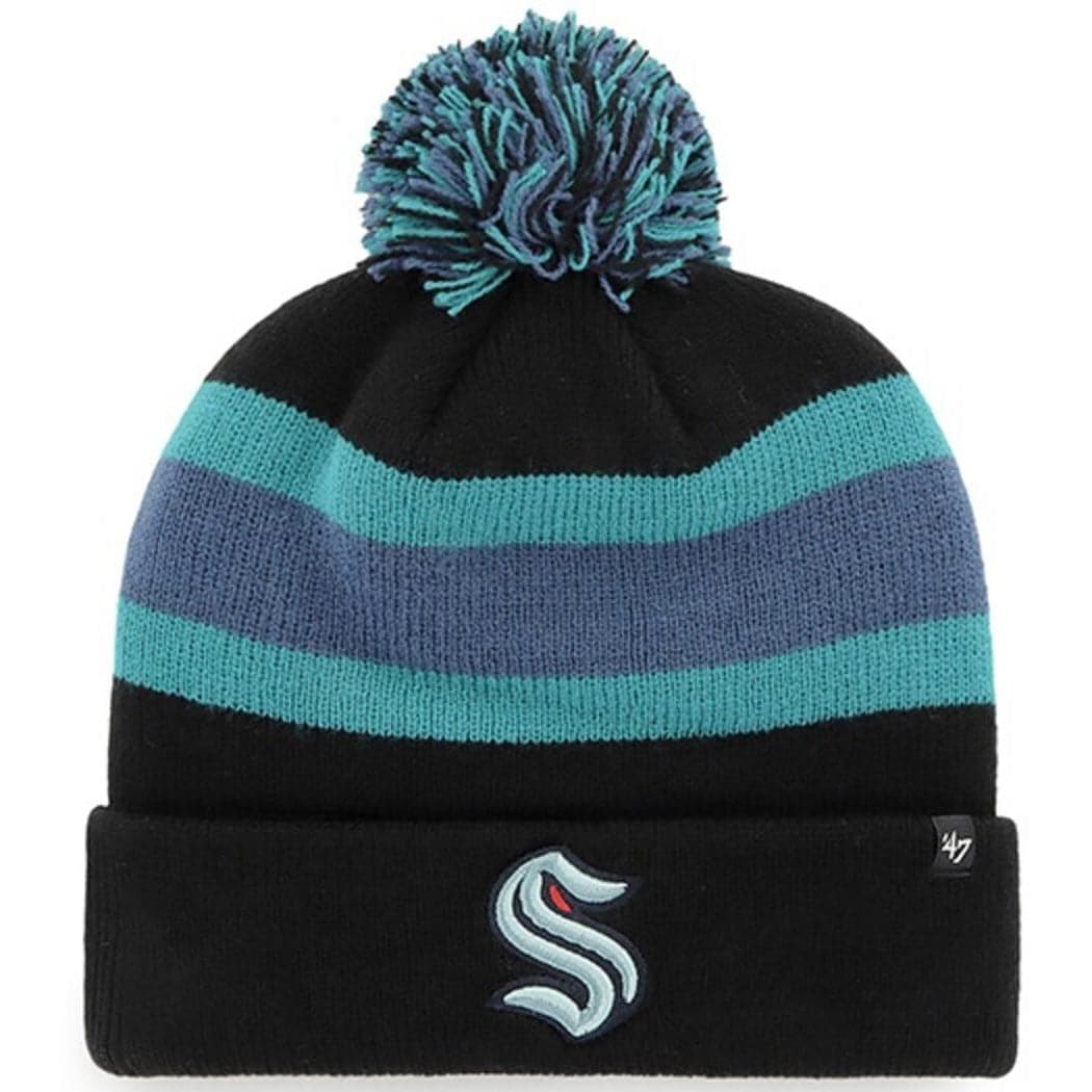 47 Brand Beanies Seattle Kraken '47 NHL Breakaway Pom Knit Beanie - Black