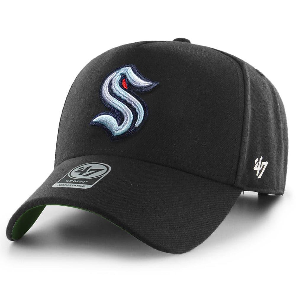 47 Brand Caps Seattle Kraken ‘47 NHL Team MVP DT Pinch Curve Snapback Hat - Black